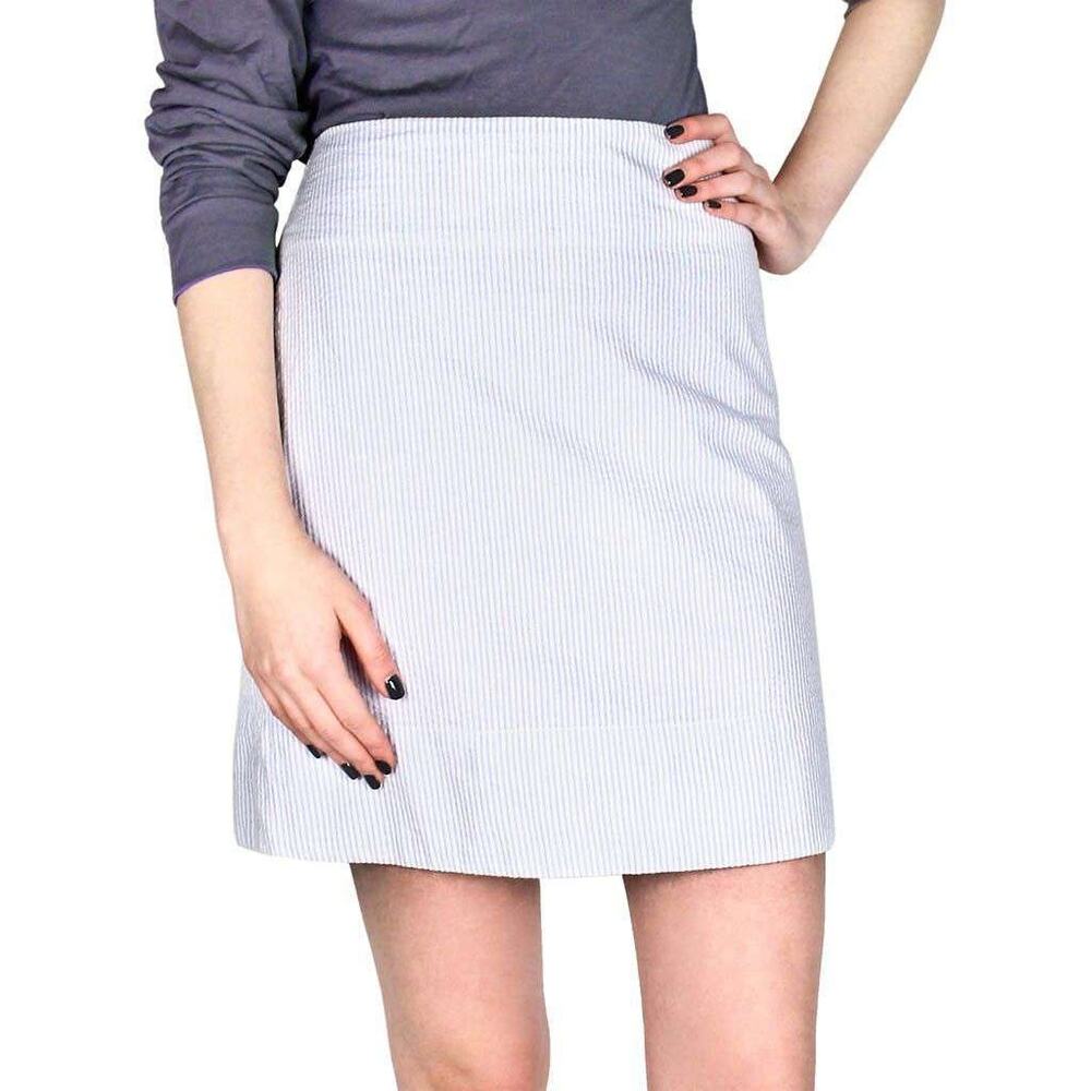 Castaway Ali Skirt Seersucker Blue Mini 4 Preppy Coastal Nautical A-Line